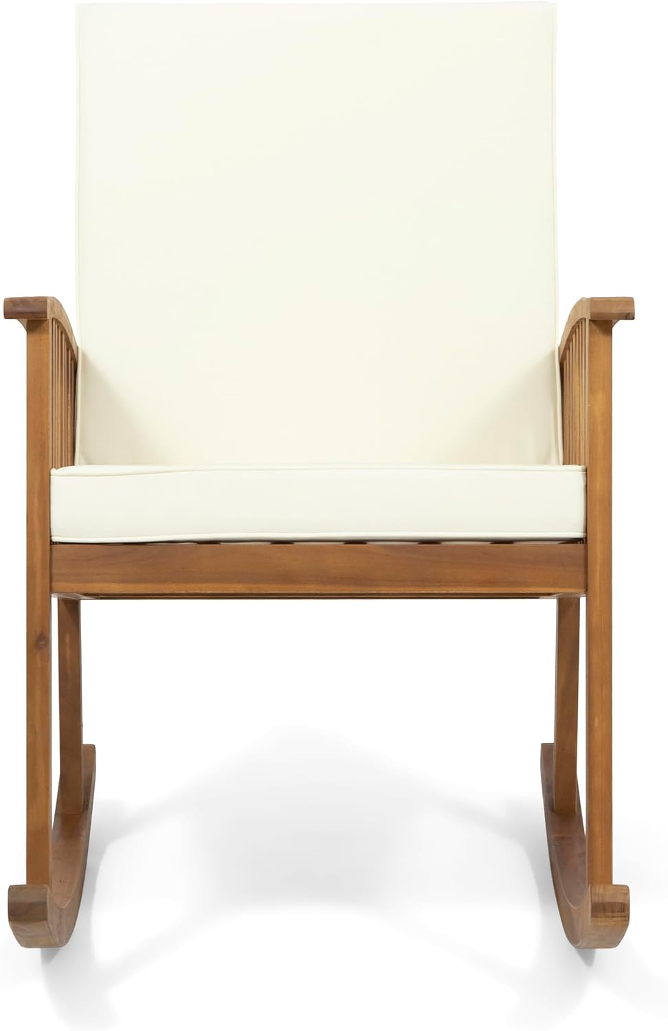 Acacia Wood Rocking Chair Set with Side Table, Outdoor Patio Rocker Chairs with Cushions for Garden, Porch & Balcony