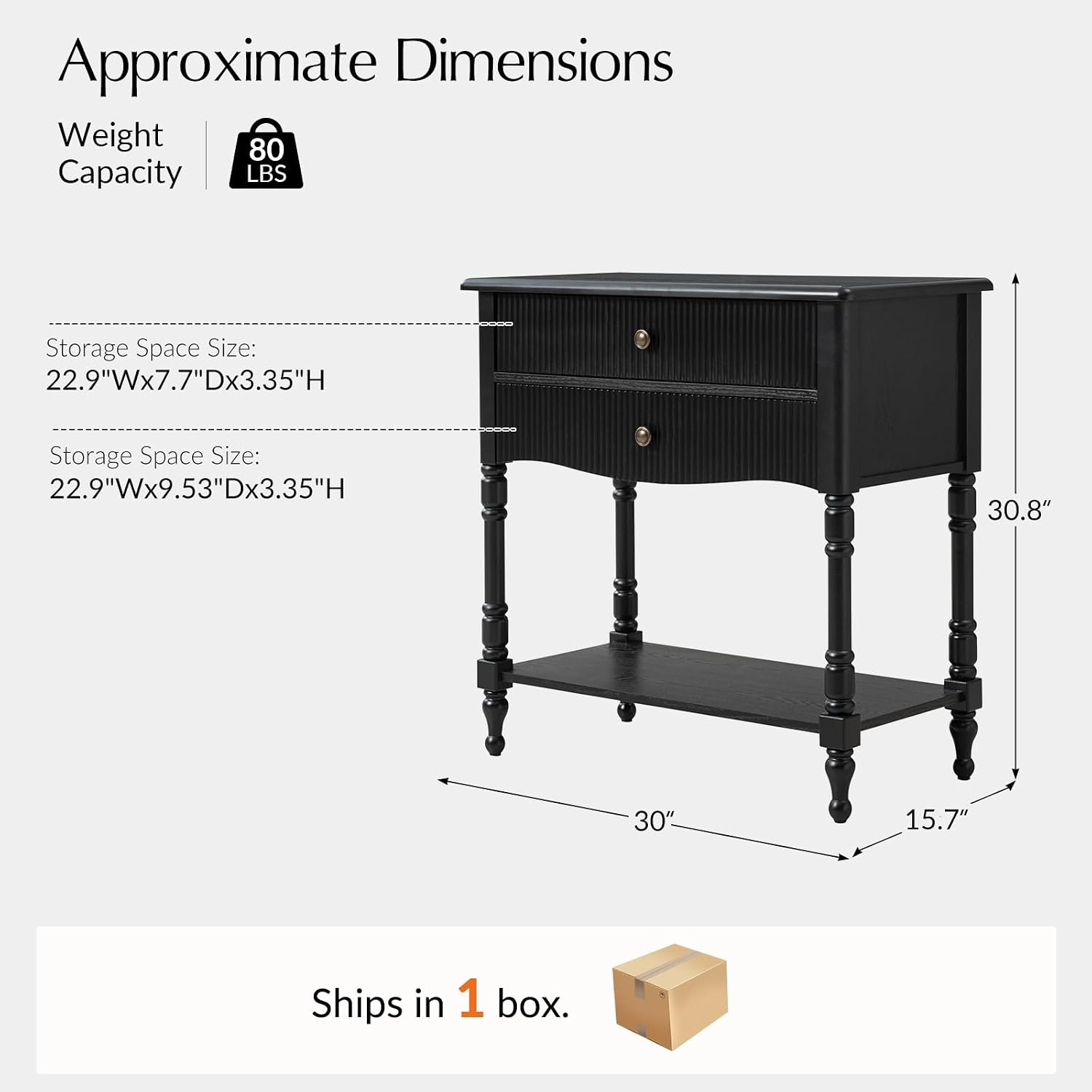 Nightstand with Charging Station, 3-Tier End Table with USB-C & AC Outlet, Fluted Wood Bedside Table with Drawer Storage for Bedroom & Living Room