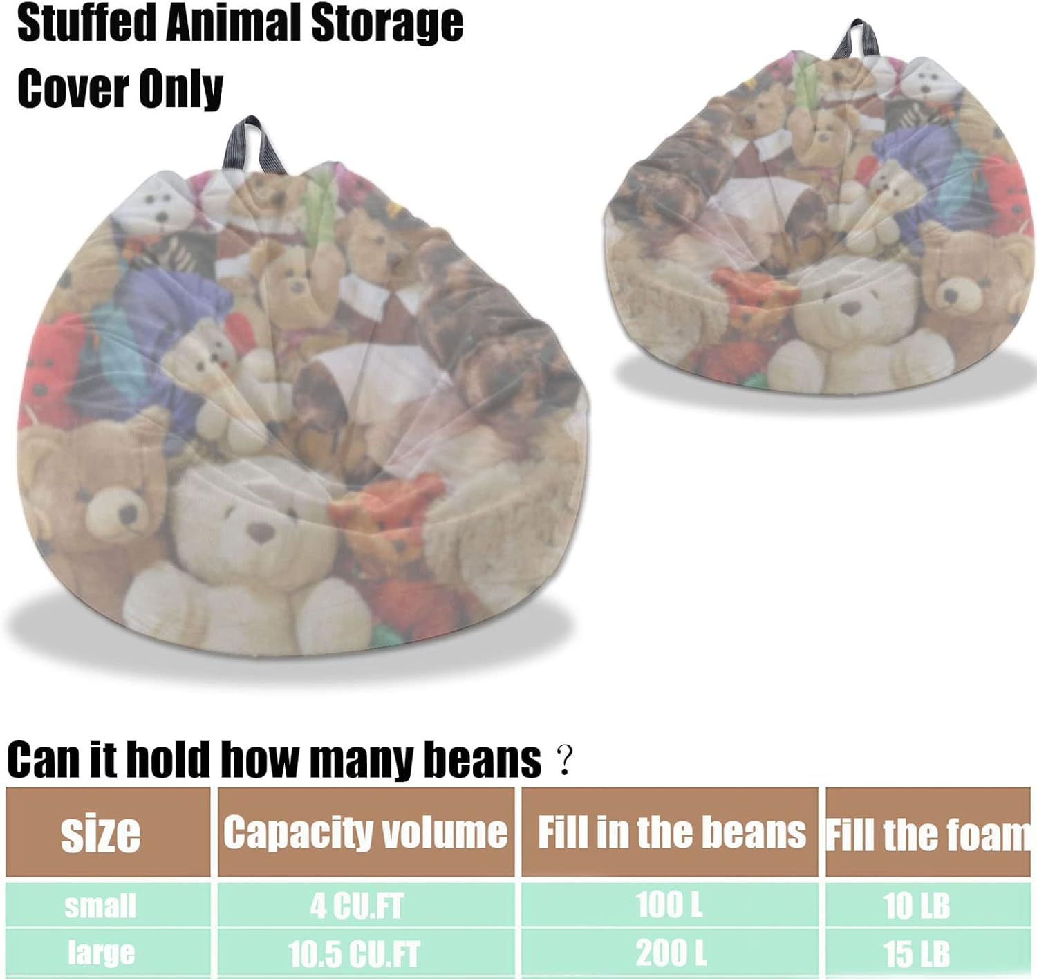 Corduroy Bean Bag Chair Cover, Large Soft Stuffed Bean Bag Chair for Kids & Adults, Ergonomic Lazy Sofa Cover (No Filler Included)