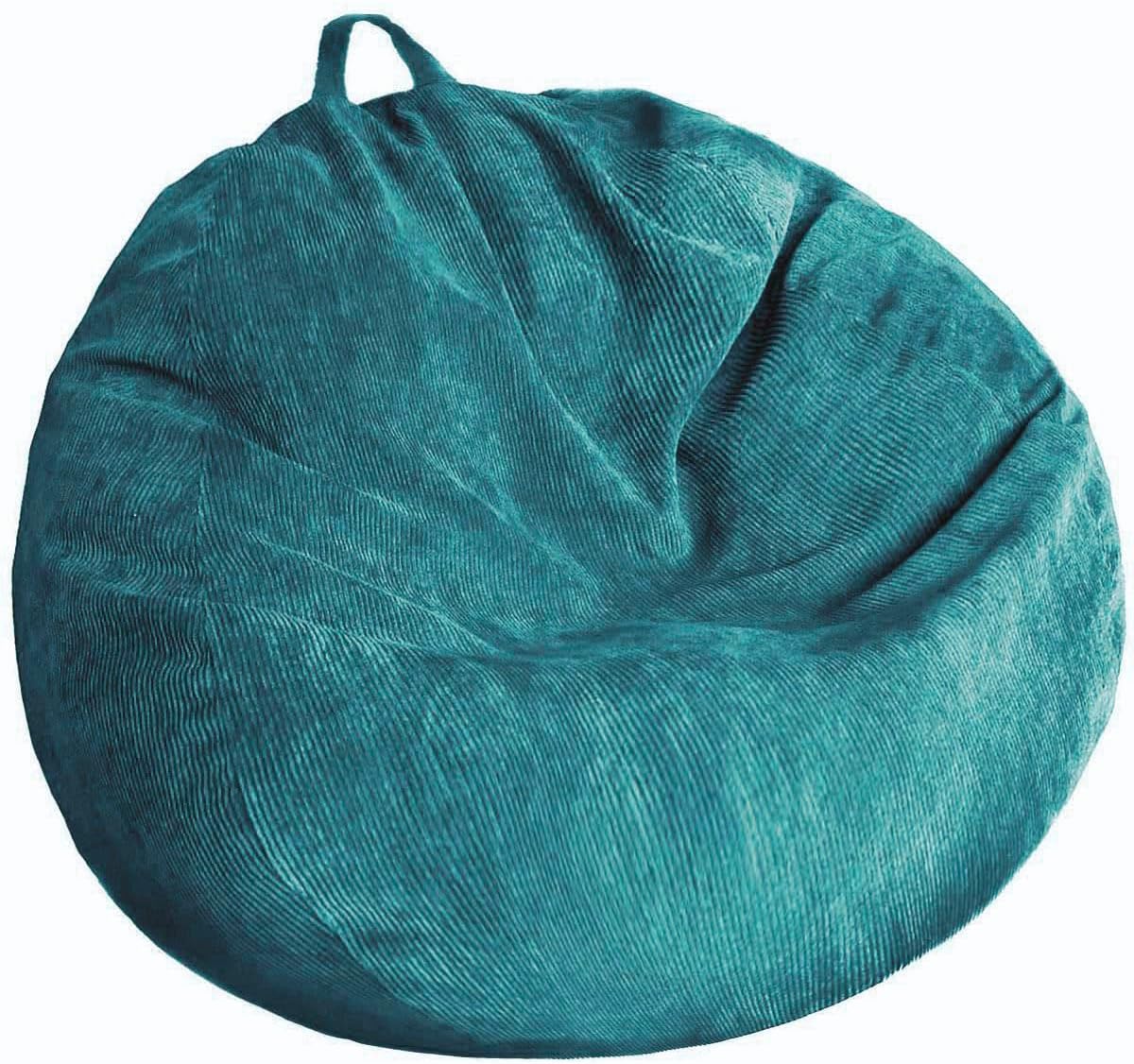 Corduroy Bean Bag Chair Cover, Large Soft Stuffed Bean Bag Chair for Kids & Adults, Ergonomic Lazy Sofa Cover (No Filler Included)